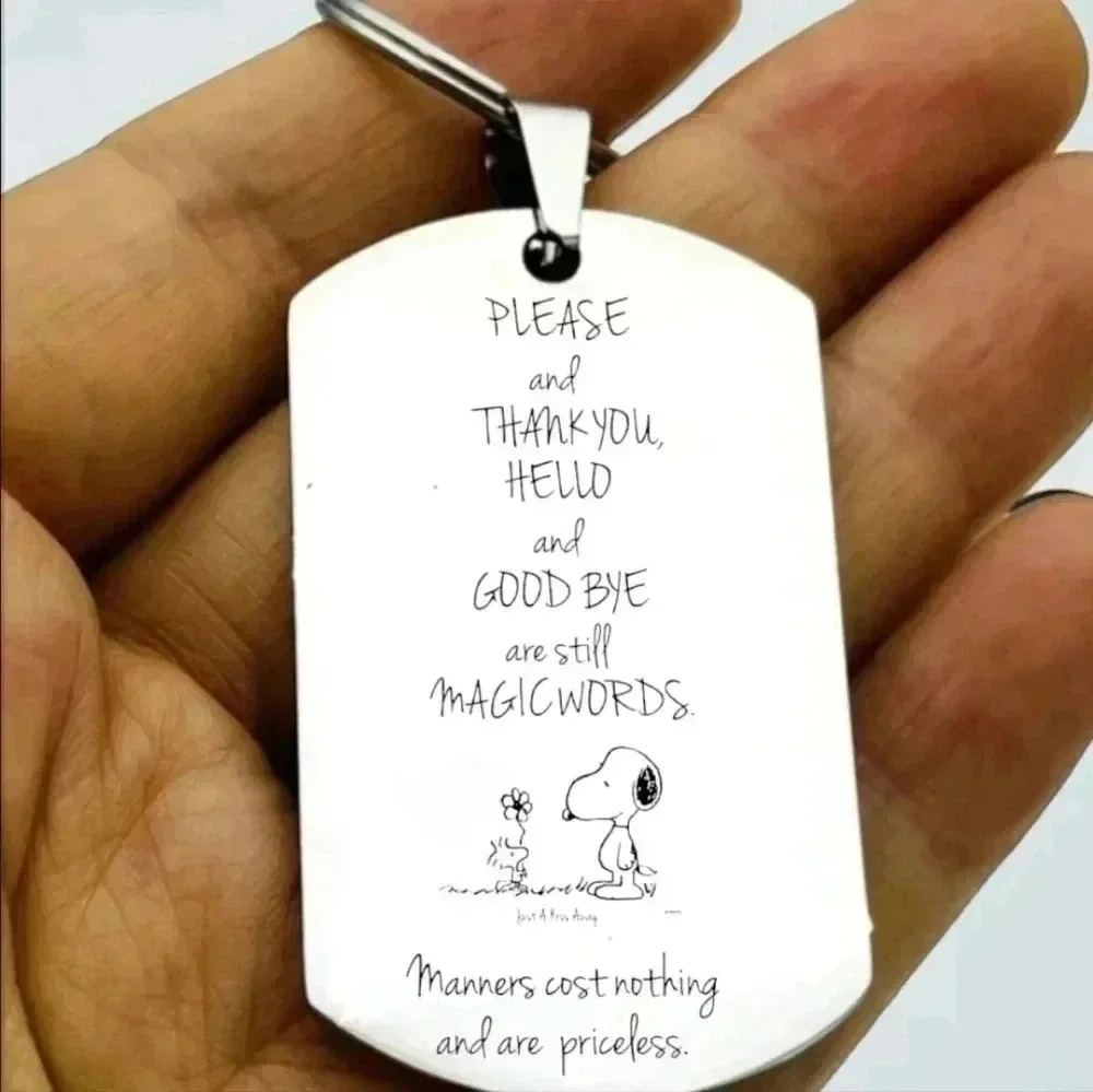 Charlie Brown Snoopy Hot Love Quote Keychain